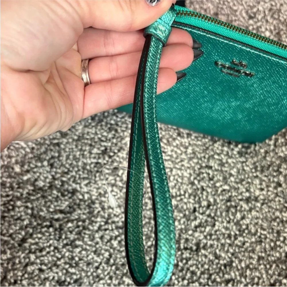 Coach Teal Wristlet Clutch